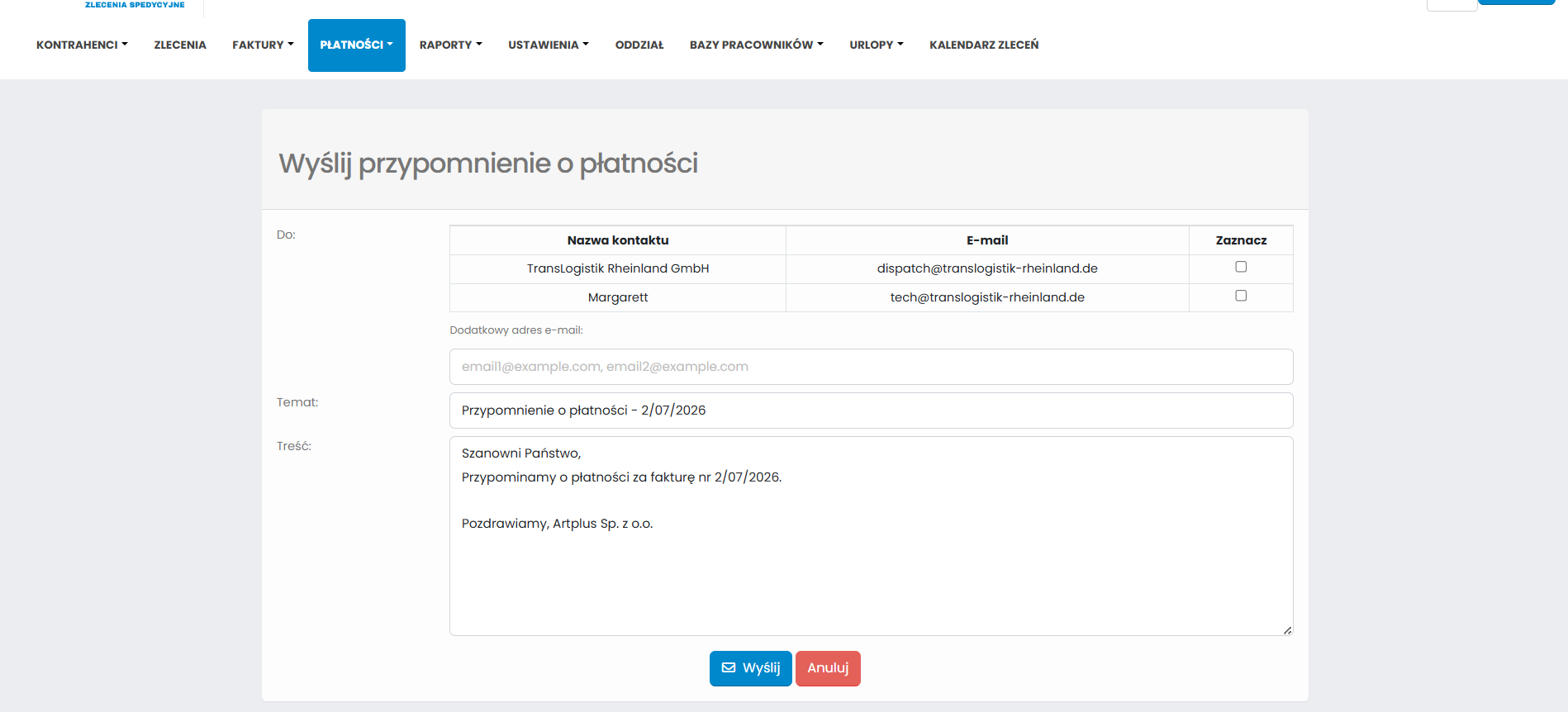 Płatności – zrzut ekranu 4